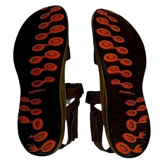 Merrell Men’s Dark Earth/Marmalade Air Cushion Sandals - Picture 14 of 15